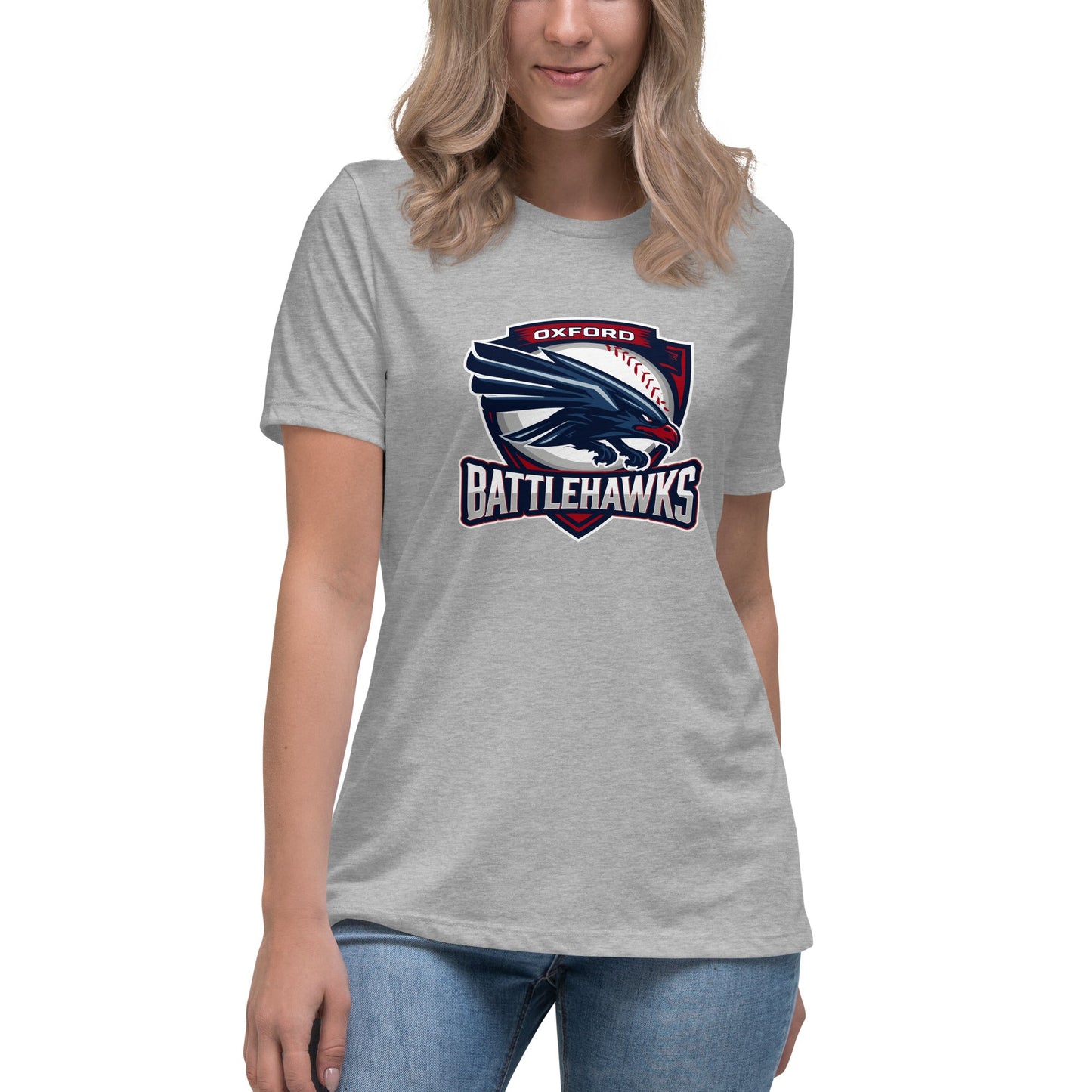 Performance | Women's Relaxed T Shirt | Oxford Battlehawks 13U | Badge Logo