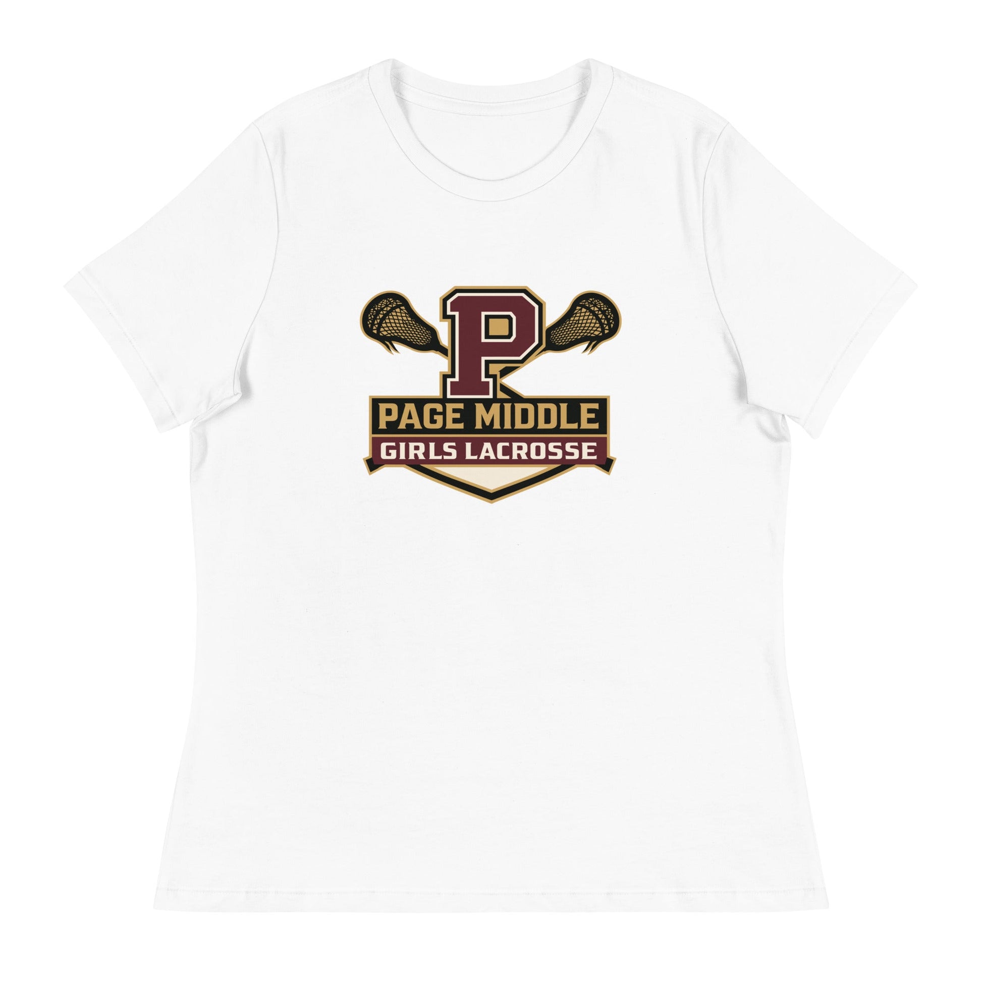 Performance | Women's Relaxed T Shirt | Page Middle Girls Lacrosse | Block P Logo