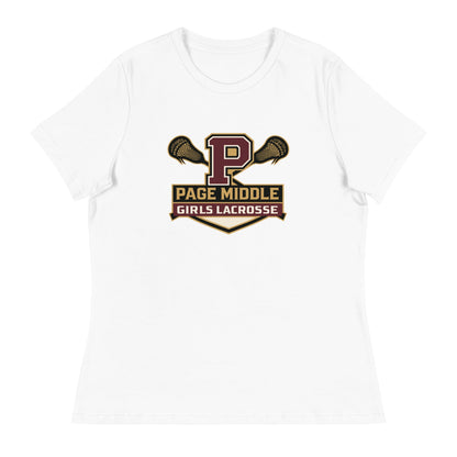 Performance | Women's Relaxed T Shirt | Page Middle Girls Lacrosse | Block P Logo