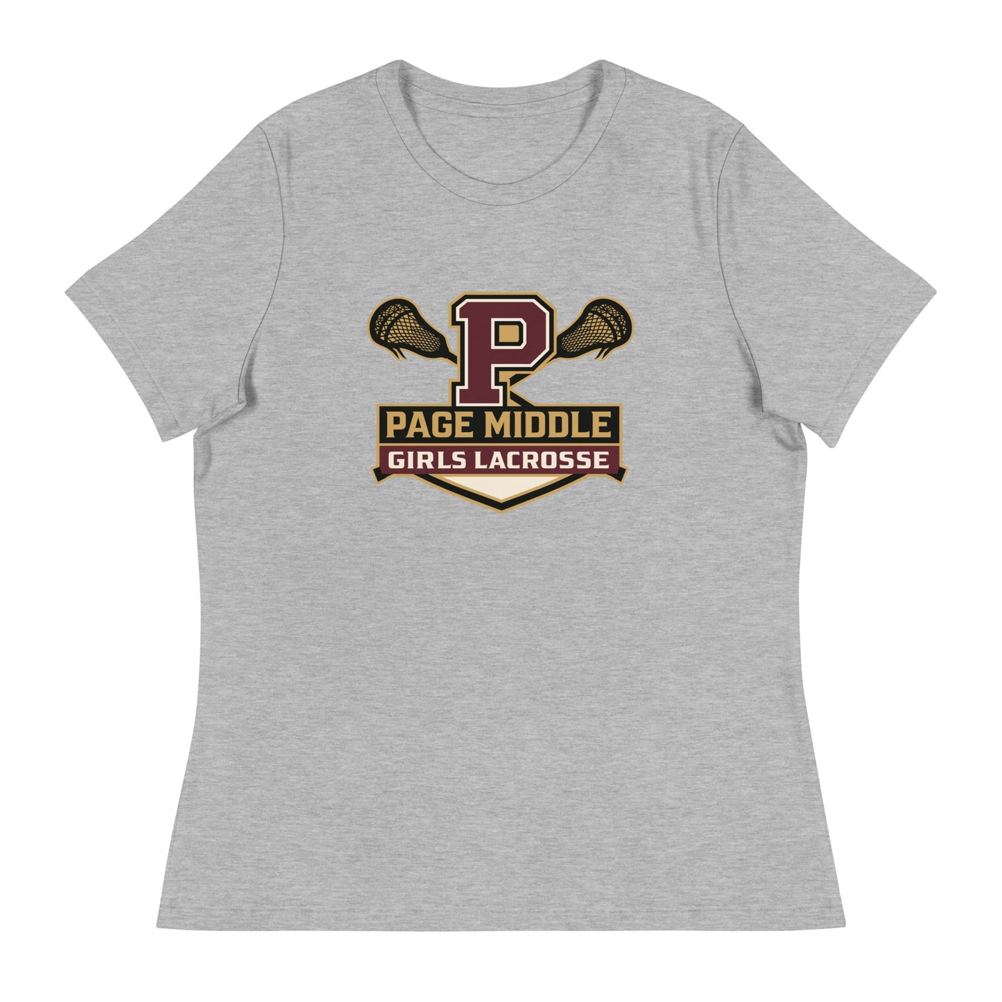 Performance | Women's Relaxed T Shirt | Page Middle Girls Lacrosse | Block P Logo