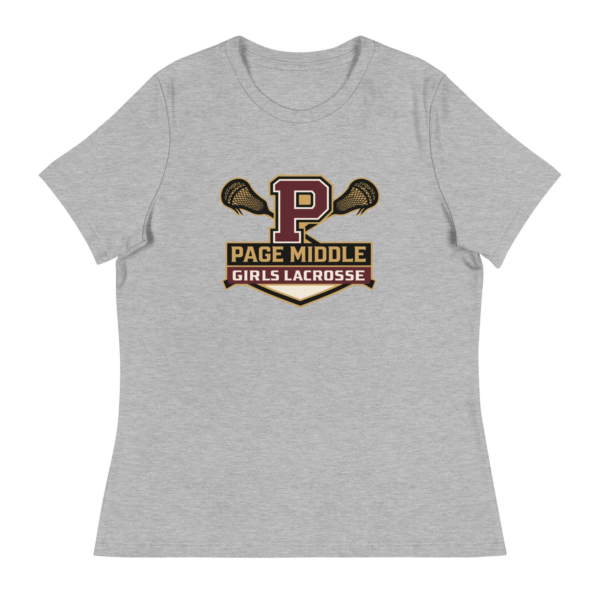 Performance | Women's Relaxed T Shirt | Page Middle Girls Lacrosse | Block P Logo
