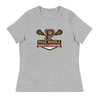 Performance | Women's Relaxed T Shirt | Page Middle Girls Lacrosse | Block P Logo