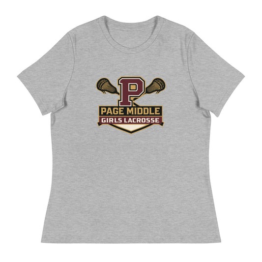Performance | Women's Relaxed T Shirt | Page Middle Girls Lacrosse | Block P Logo