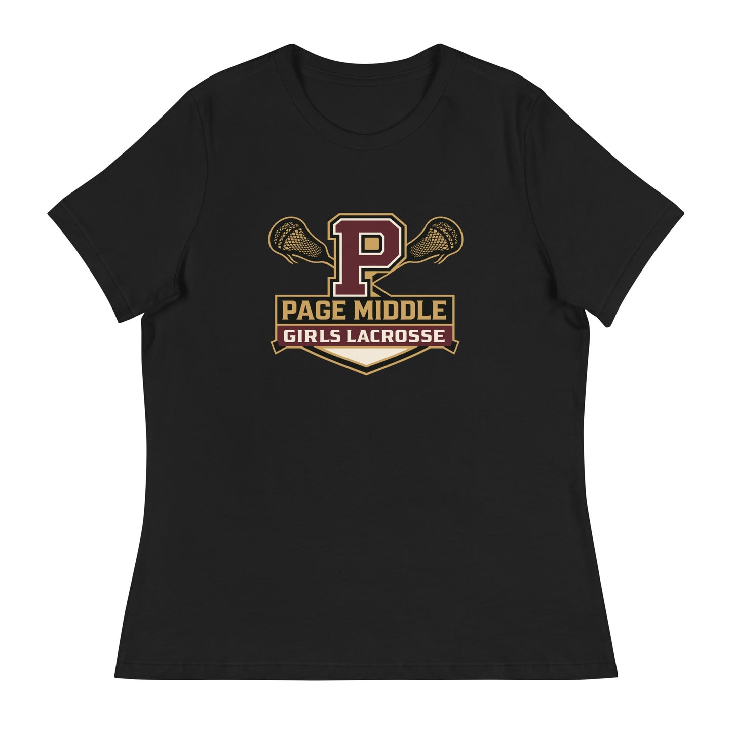 Performance | Women's Relaxed T Shirt | Page Middle Girls Lacrosse | Block P Logo