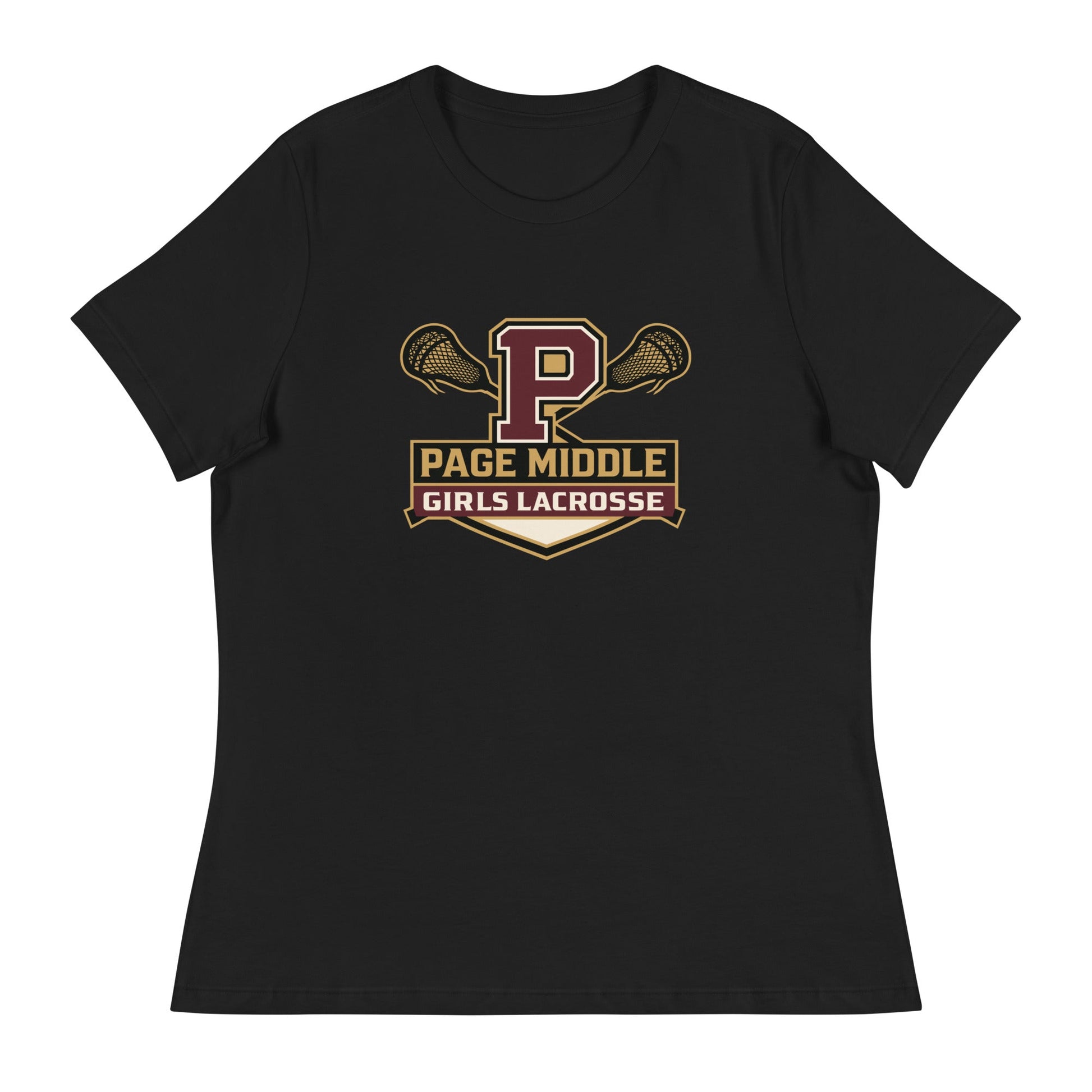 Performance | Women's Relaxed T Shirt | Page Middle Girls Lacrosse | Block P Logo