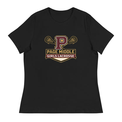 Performance | Women's Relaxed T Shirt | Page Middle Girls Lacrosse | Block P Logo