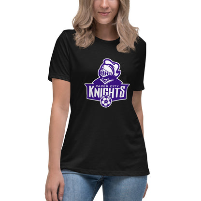 Performance | Women's Relaxed T Shirt | Paper City Futbol Club | Emblem Logo