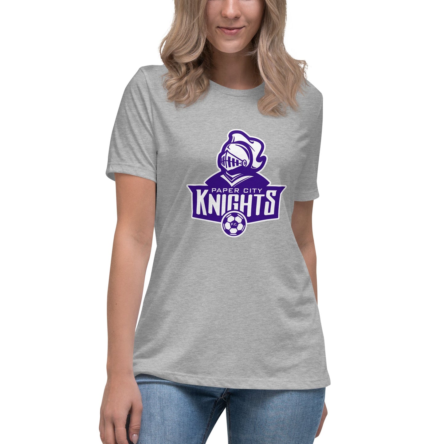 Performance | Women's Relaxed T Shirt | Paper City Futbol Club | Emblem Logo