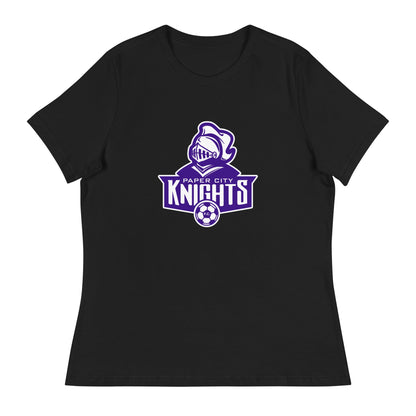 Performance | Women's Relaxed T Shirt | Paper City Futbol Club | Emblem Logo