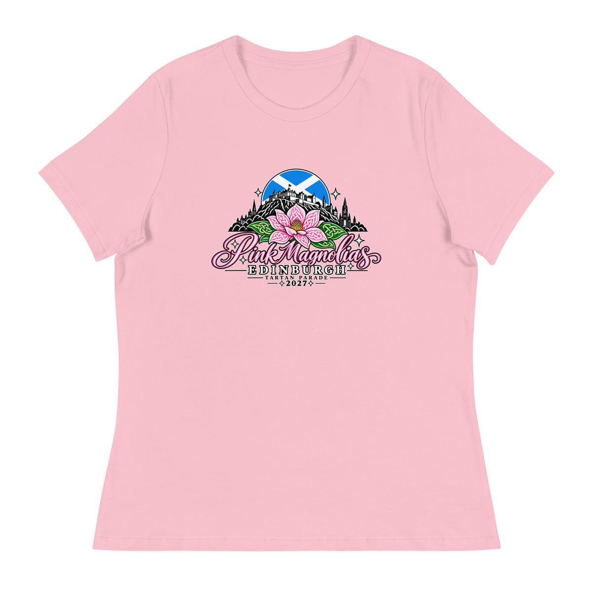 Performance | Women's Relaxed T Shirt | Pink Magnolias Dance | Vanguard Logo