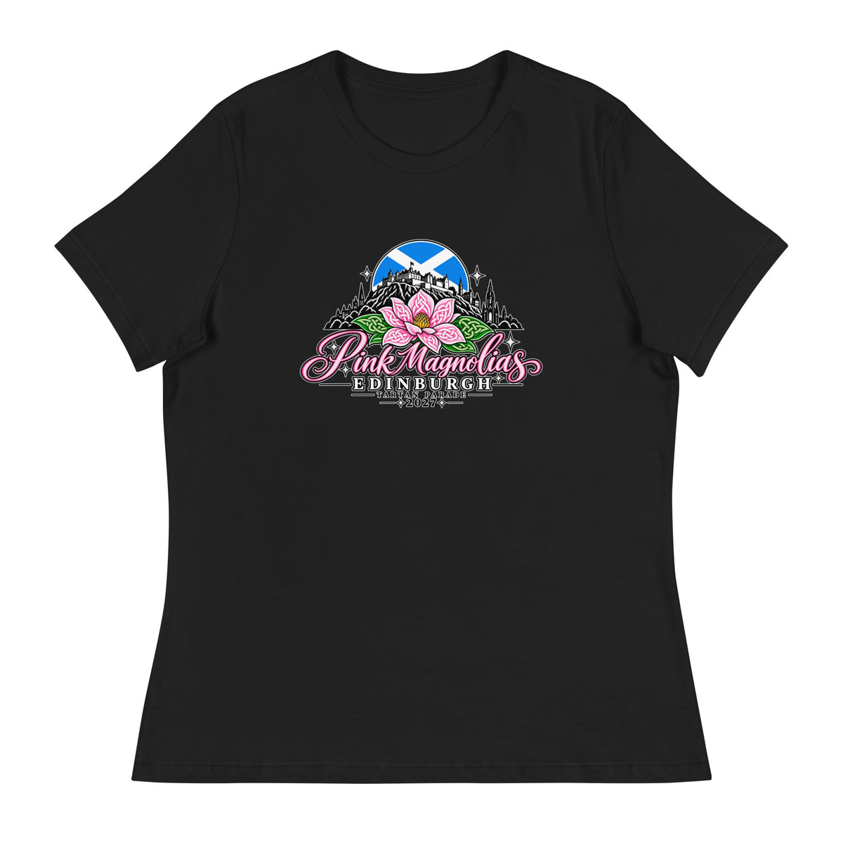 Performance | Women's Relaxed T Shirt | Pink Magnolias Dance | Vanguard Logo