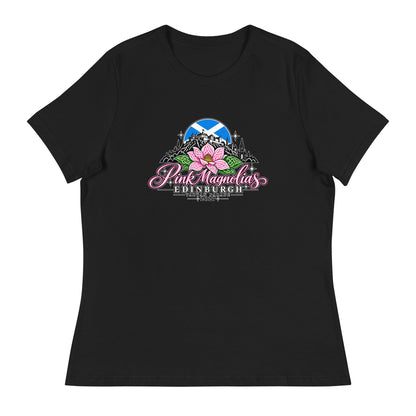 Performance | Women's Relaxed T Shirt | Pink Magnolias Dance | Vanguard Logo