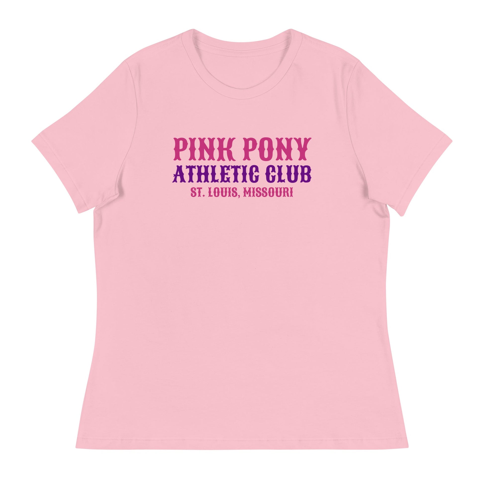 Performance | Women's Relaxed T Shirt | Pink Pony Athletic Club | Athletic Wordmark Logo