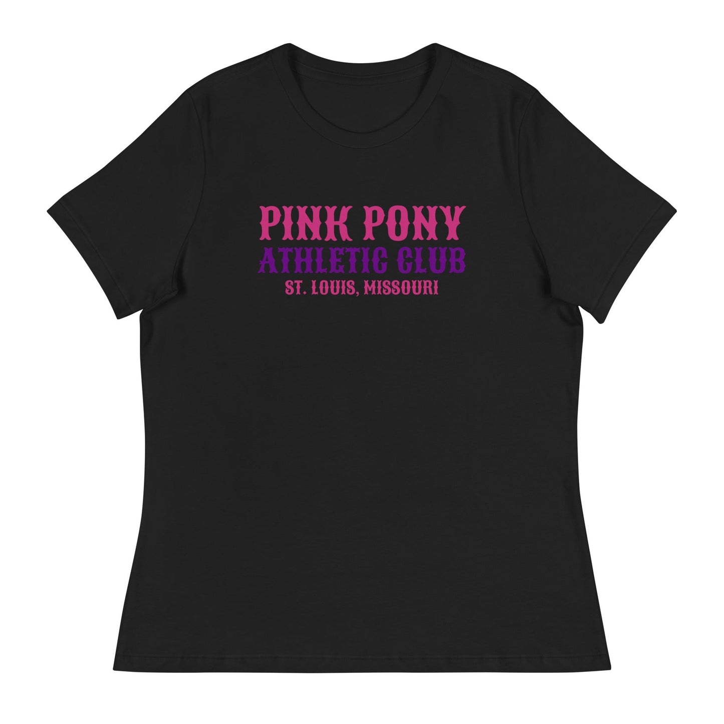 Performance | Women's Relaxed T Shirt | Pink Pony Athletic Club | Athletic Wordmark Logo