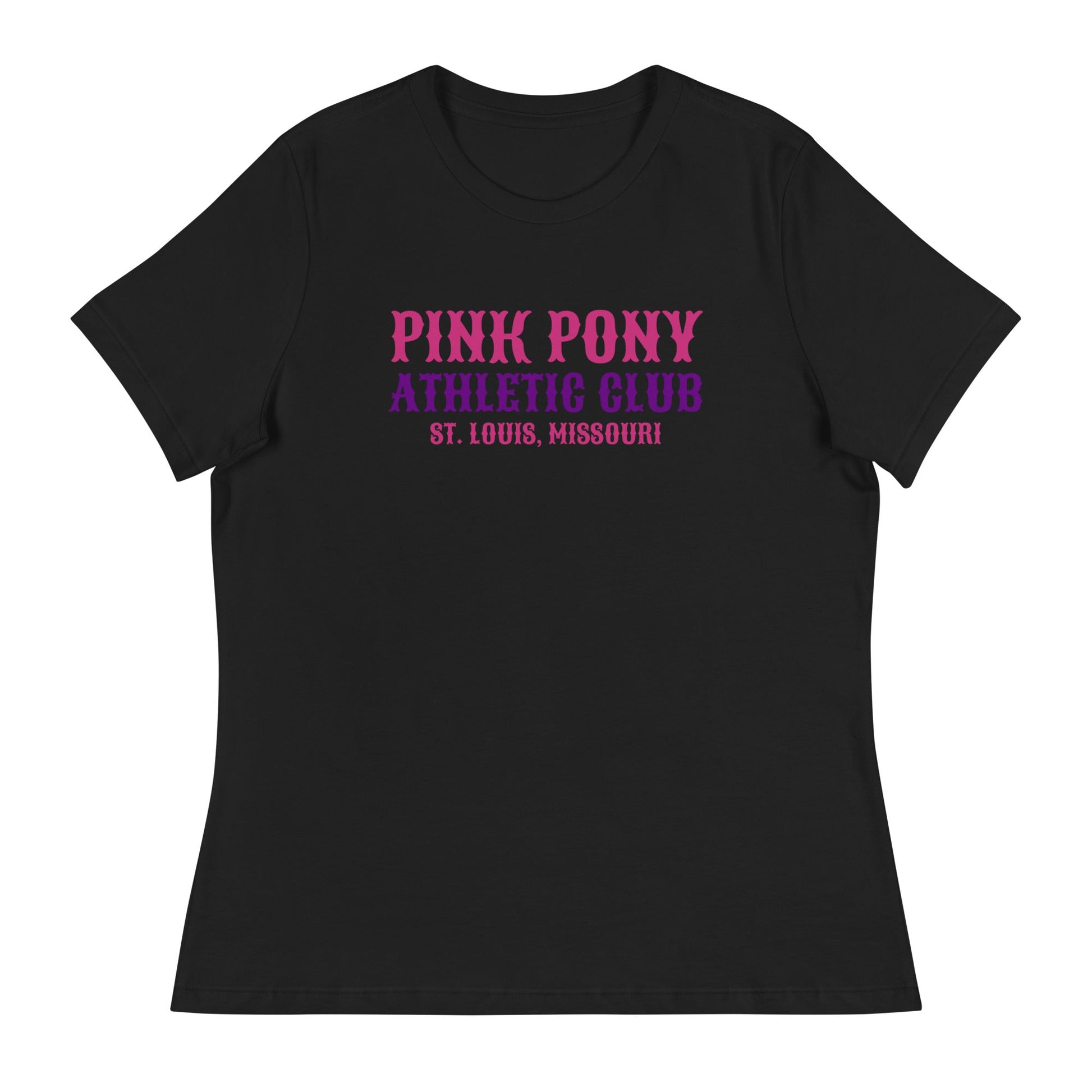 Performance | Women's Relaxed T Shirt | Pink Pony Athletic Club | Athletic Wordmark Logo