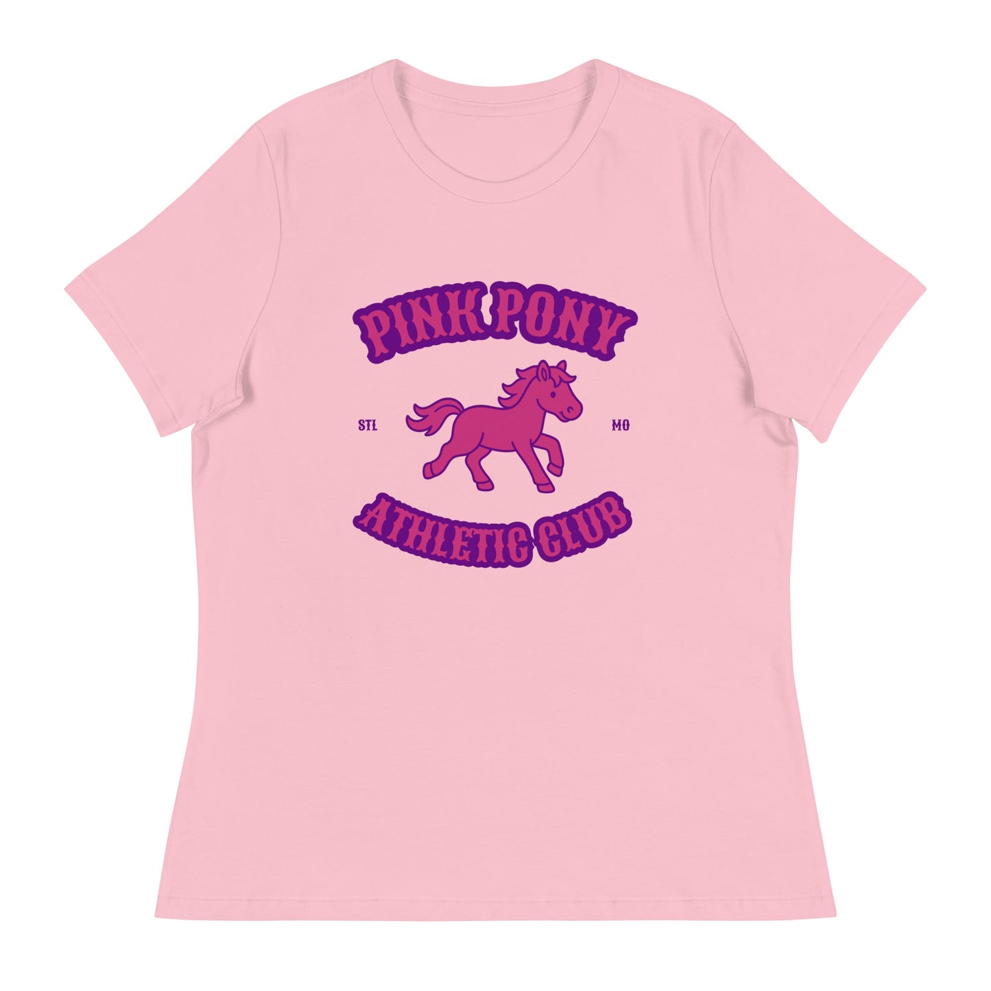 Performance | Women's Relaxed T Shirt | Pink Pony Athletic Club | Crest Logo