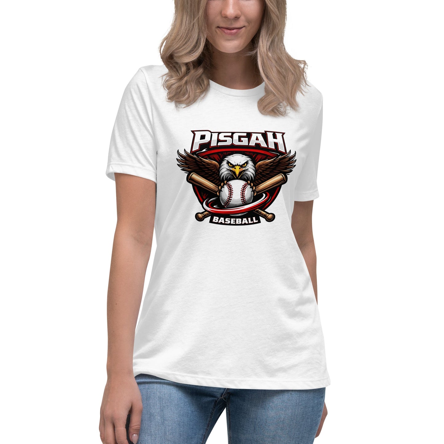 Performance | Women's Relaxed T Shirt | Pisgah Rec League | Eagle Baseball Logo