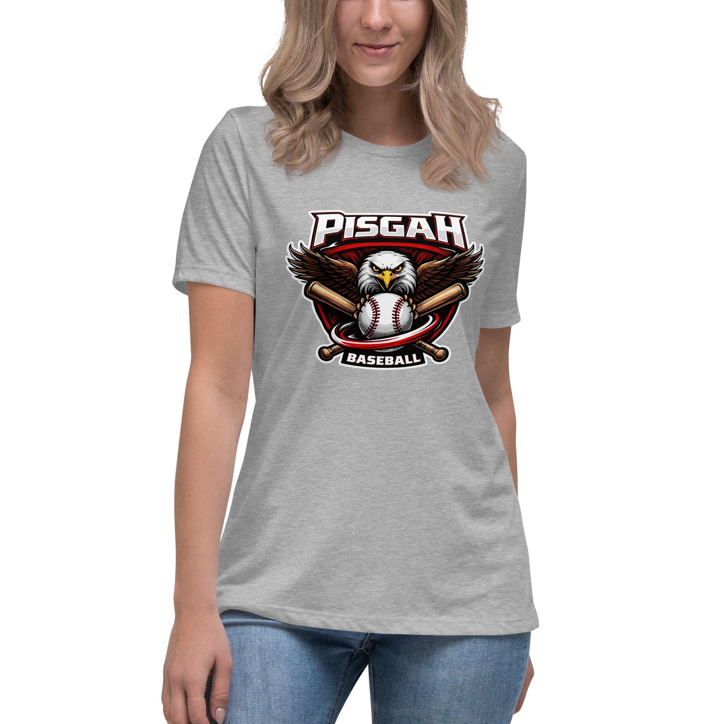 Performance | Women's Relaxed T Shirt | Pisgah Rec League | Eagle Baseball Logo