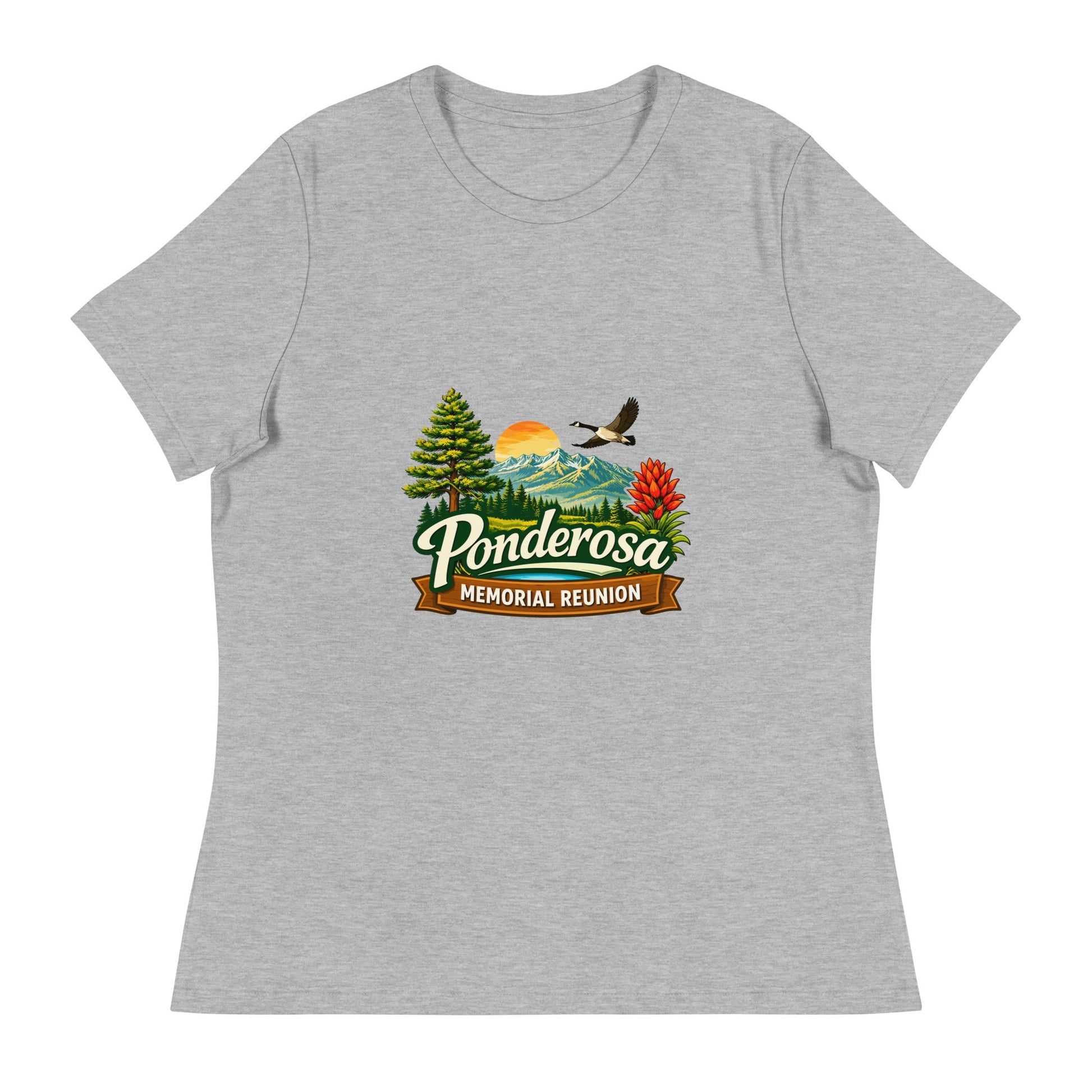 Performance | Women's Relaxed T Shirt | Ponderosa Reunion | Painted Mountain Crest Logo