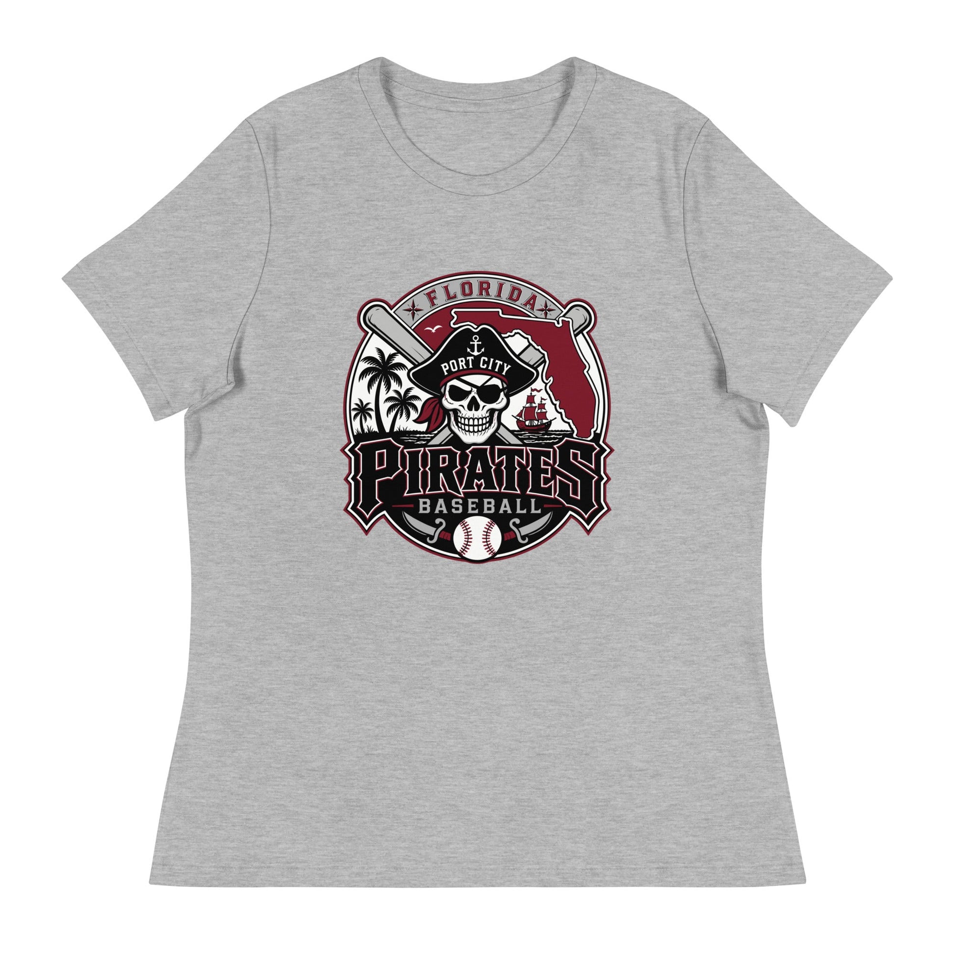 Performance | Women's Relaxed T Shirt | Port City Pirates | Emblem Logo