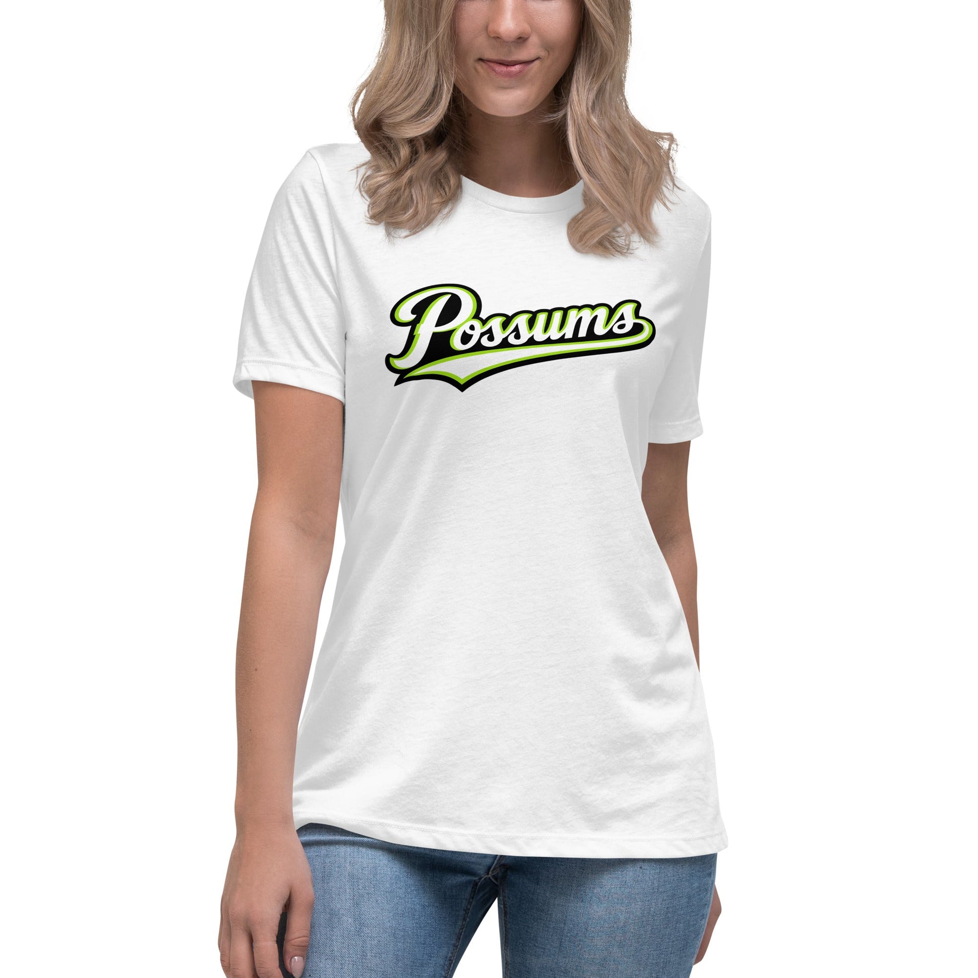 Performance | Women's Relaxed T Shirt | Possums | Script Logo