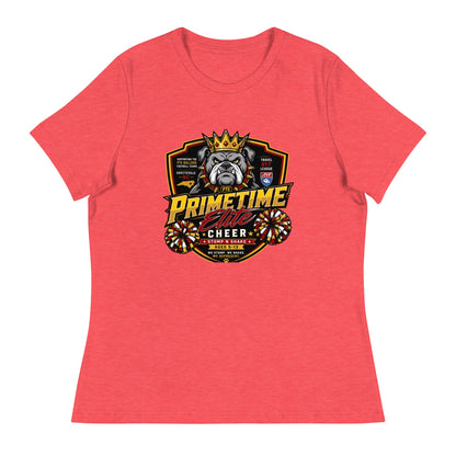 Performance | Women's Relaxed T Shirt | PTE Bulldog Cheer | Shield Logo