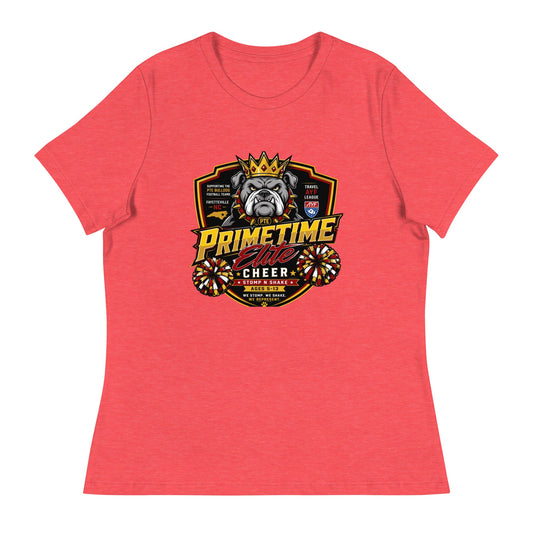 Performance | Women's Relaxed T Shirt | PTE Bulldog Cheer | Shield Logo