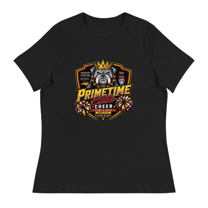 Performance | Women's Relaxed T Shirt | PTE Bulldog Cheer | Shield Logo