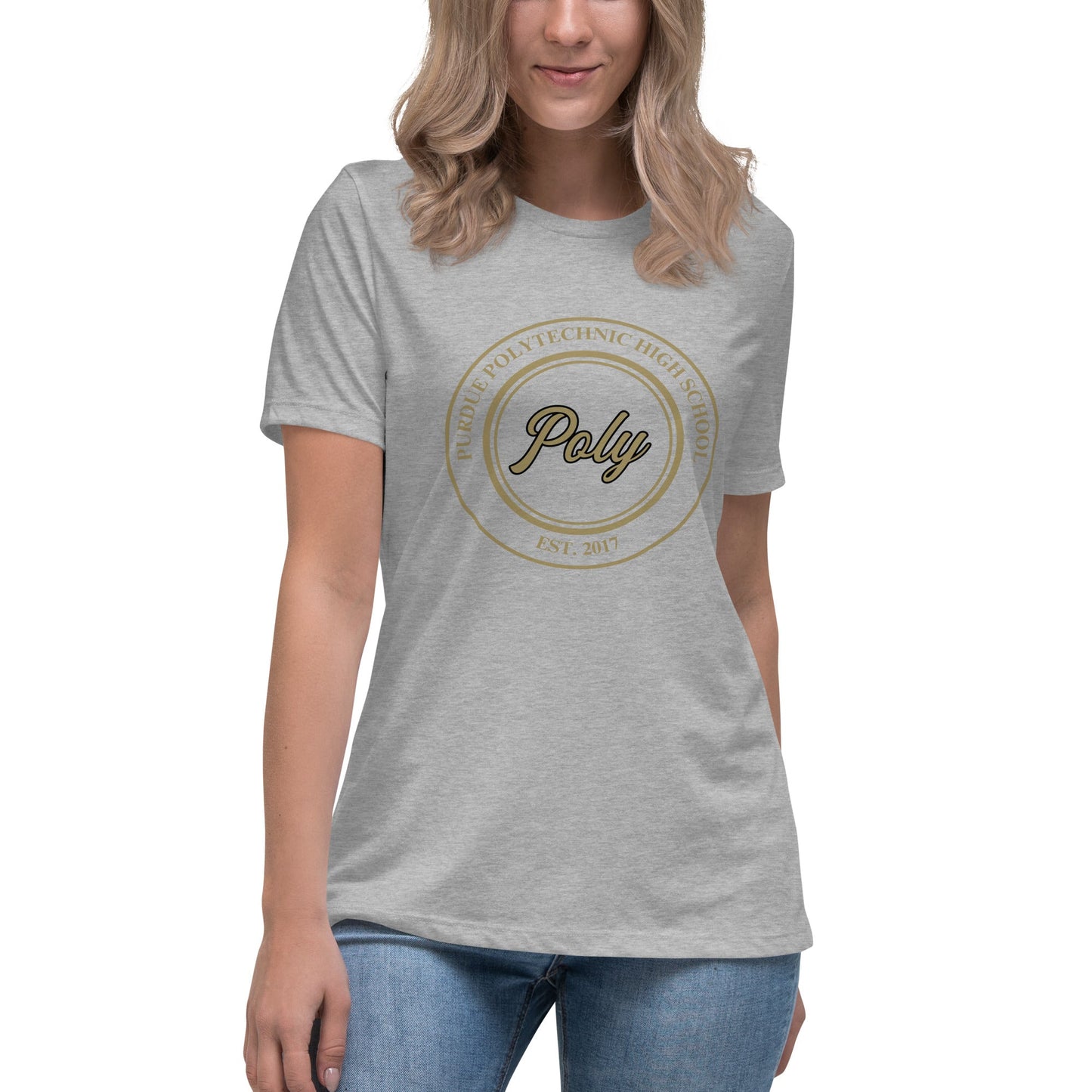 Performance | Women's Relaxed T Shirt | Purdue Polytechnic High School | Poly Seal Logo