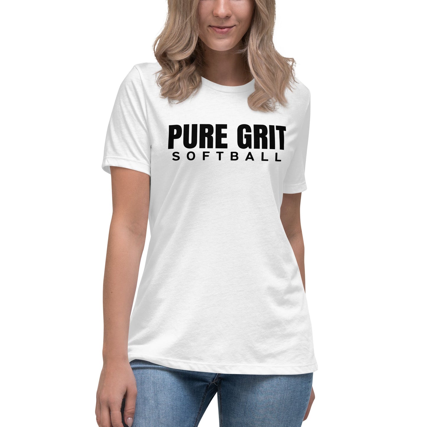 Performance | Women's Relaxed T Shirt | Pure Grit Softball | Main Logo