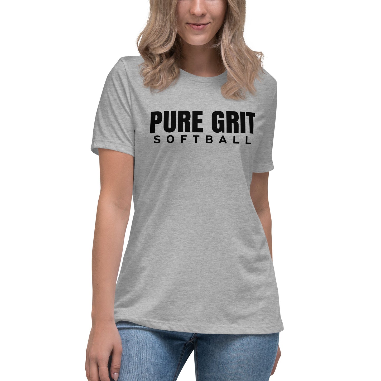Performance | Women's Relaxed T Shirt | Pure Grit Softball | Main Logo