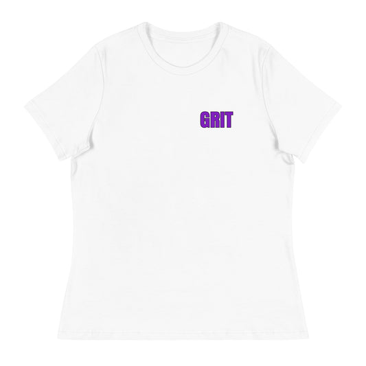 Performance | Women's Relaxed T Shirt | Pure Grit Softball | Purple Logo