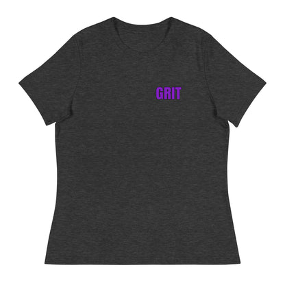 Performance | Women's Relaxed T Shirt | Pure Grit Softball | Purple Logo