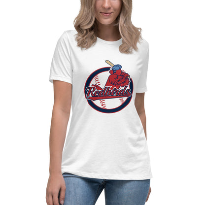 Performance | Women's Relaxed T Shirt | Redbirds | Vintage Badge Logo