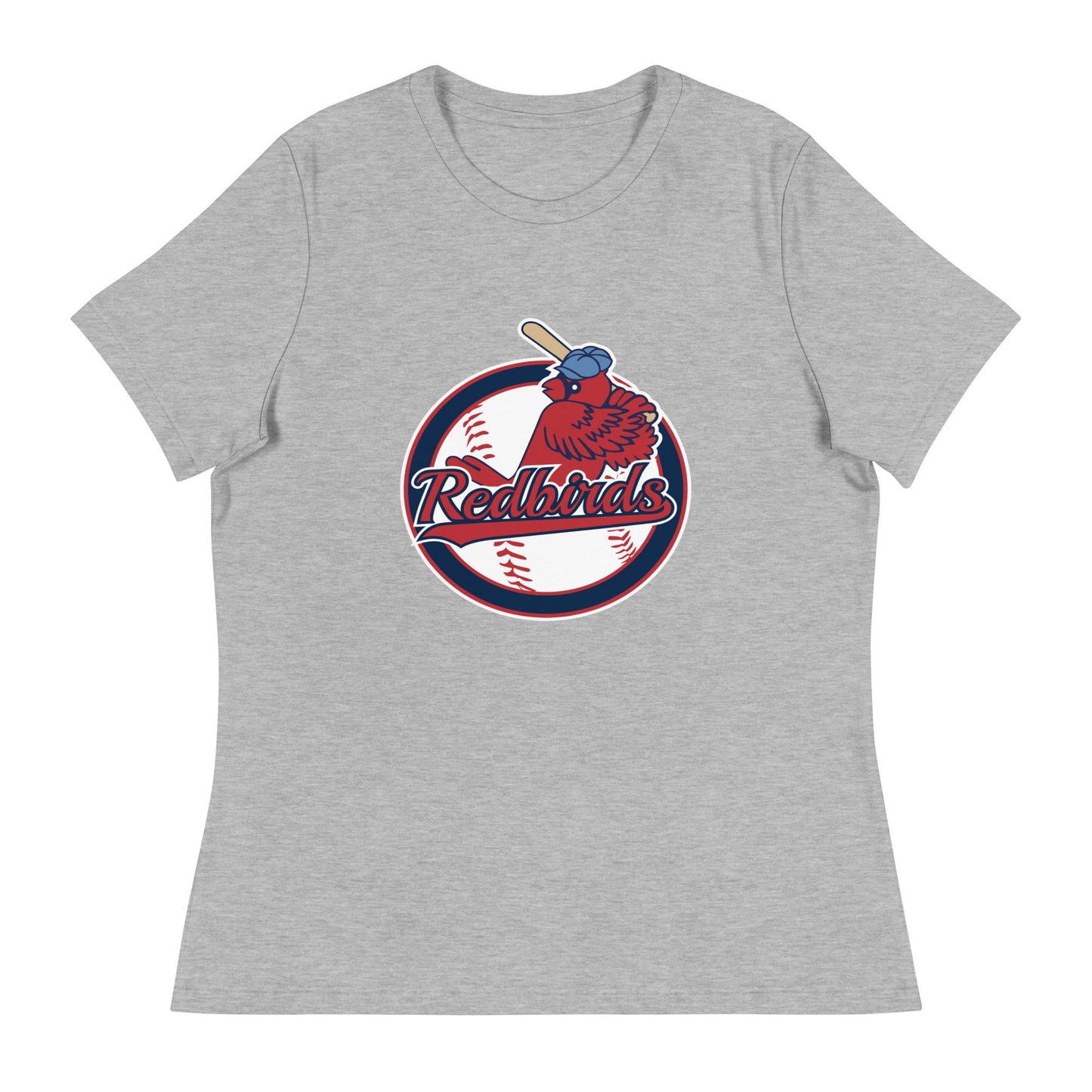 Performance | Women's Relaxed T Shirt | Redbirds | Vintage Badge Logo