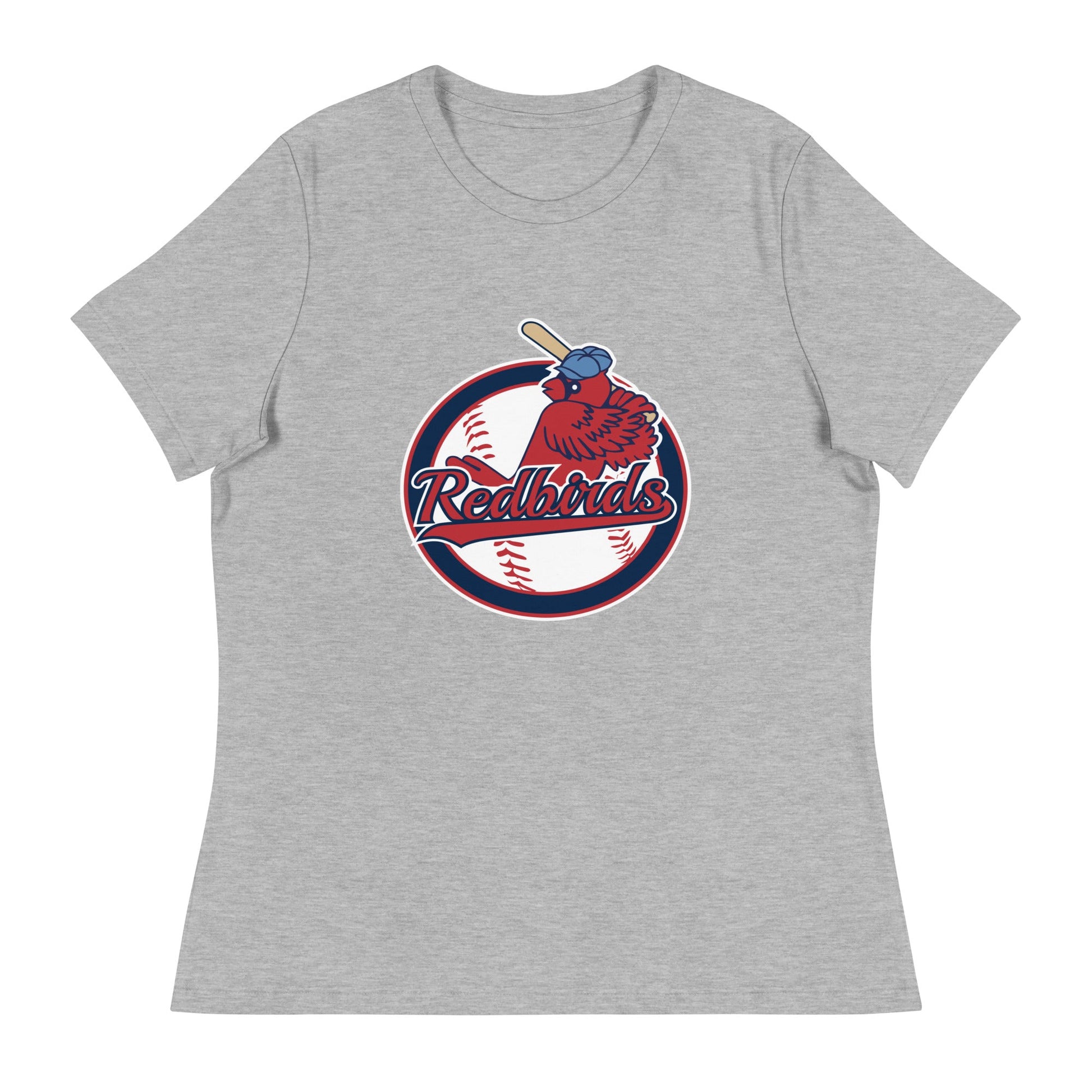 Performance | Women's Relaxed T Shirt | Redbirds | Vintage Badge Logo