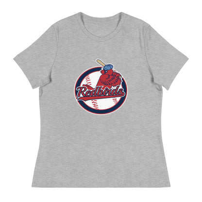 Performance | Women's Relaxed T Shirt | Redbirds | Vintage Badge Logo