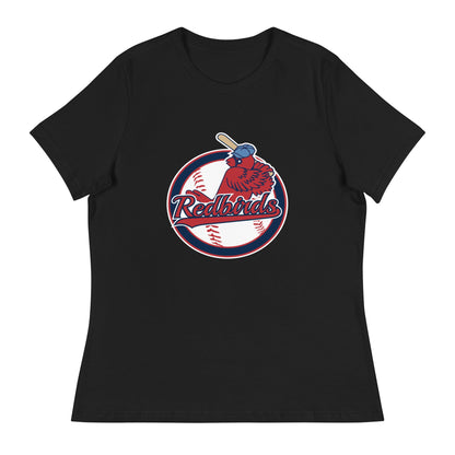 Performance | Women's Relaxed T Shirt | Redbirds | Vintage Badge Logo