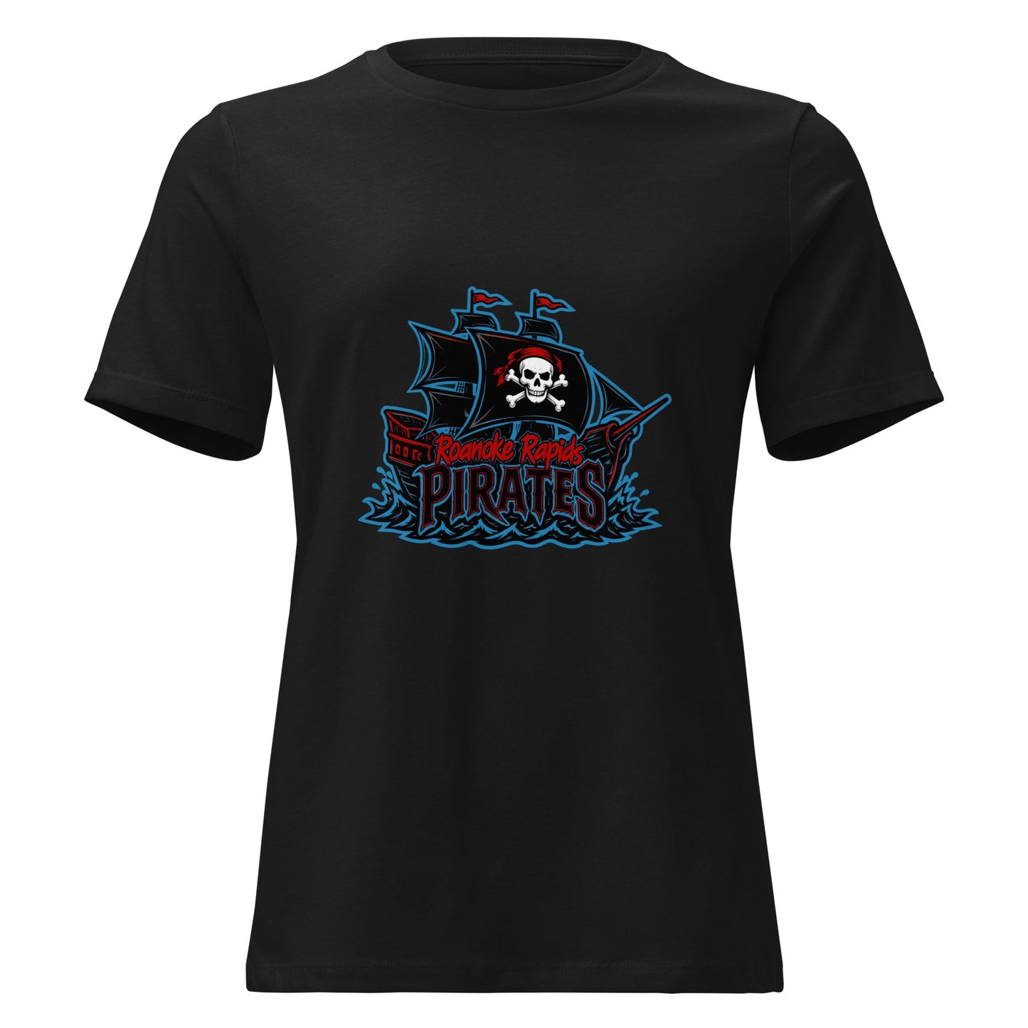 Performance | Women's Relaxed T Shirt | Roanoke Rapids Pirates | Black Sail Battlers Logo