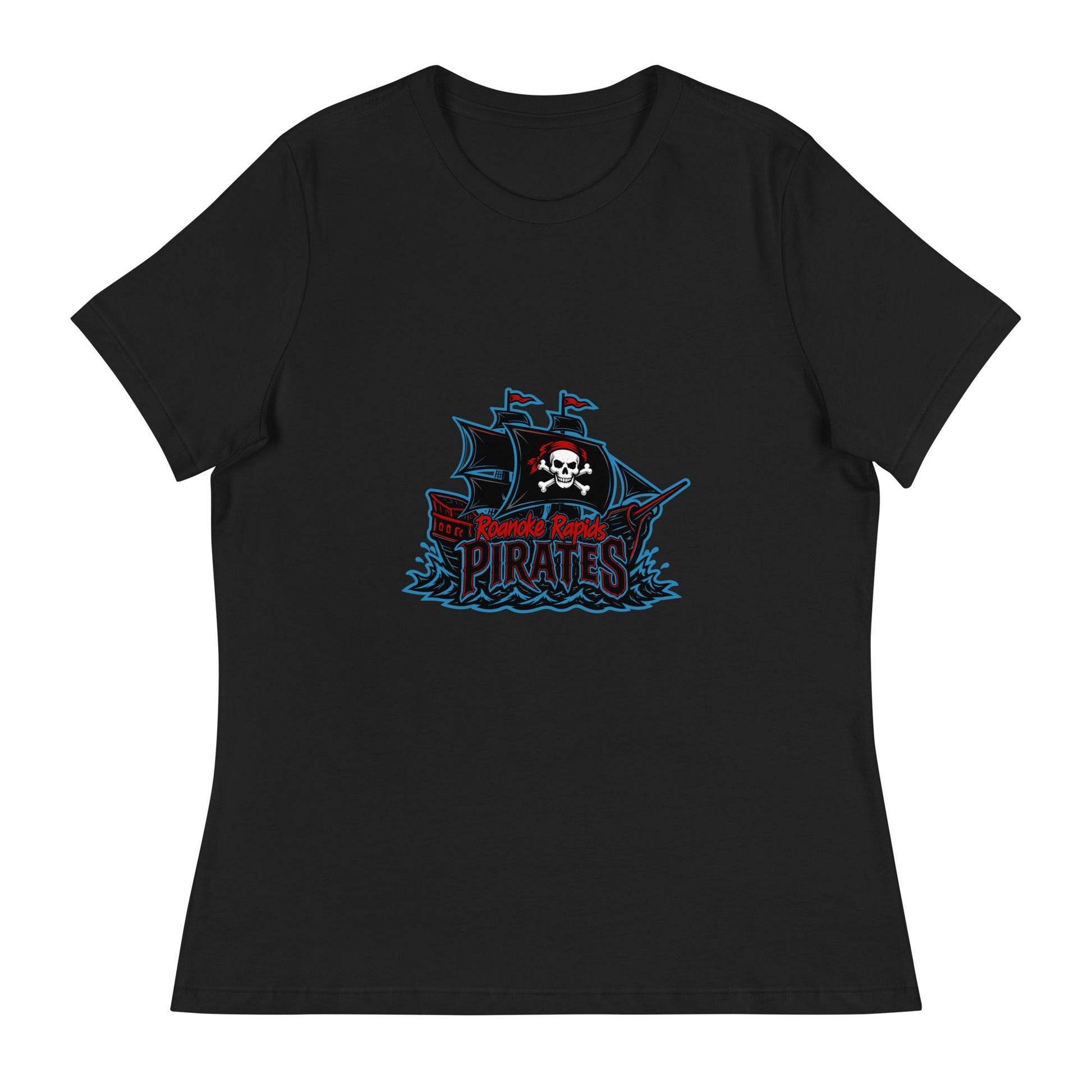 Performance | Women's Relaxed T Shirt | Roanoke Rapids Pirates | Black Sail Battlers Logo