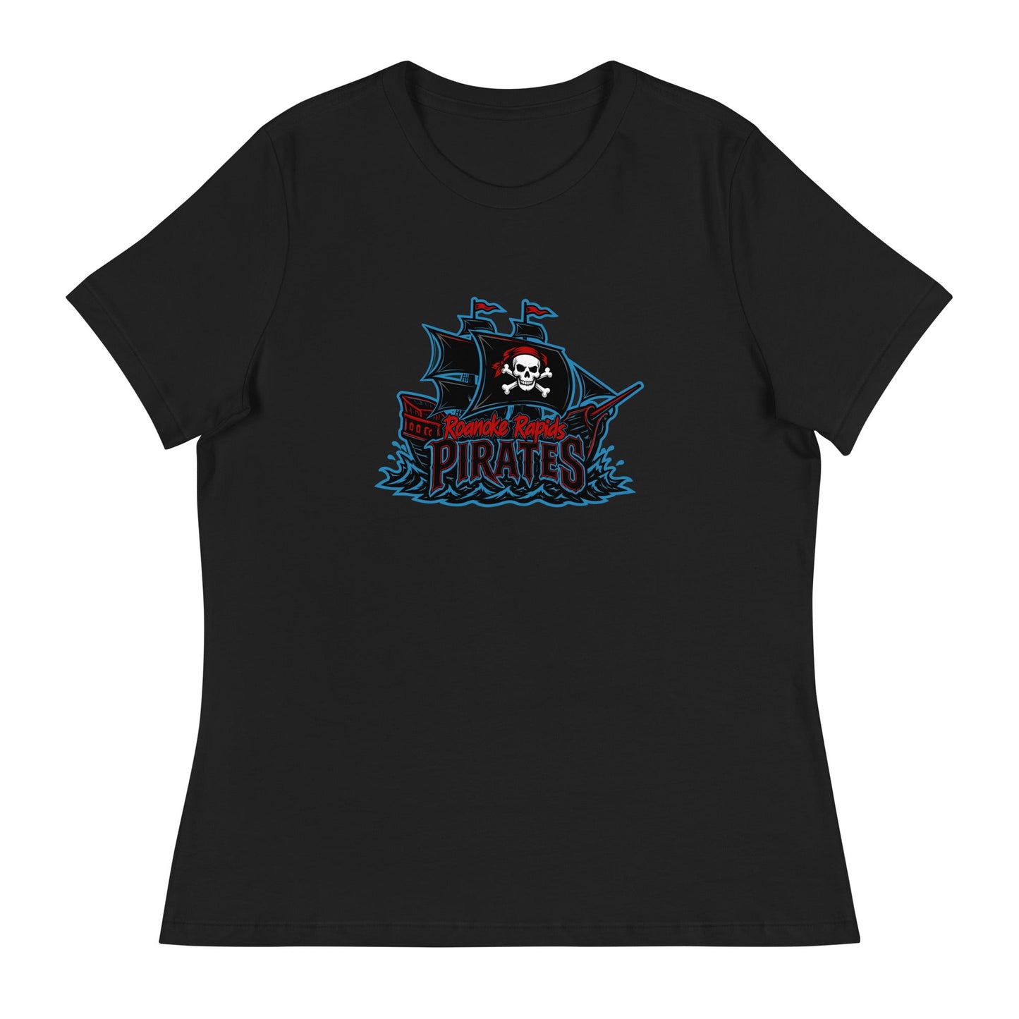Performance | Women's Relaxed T Shirt | Roanoke Rapids Pirates | Black Sail Battlers Logo