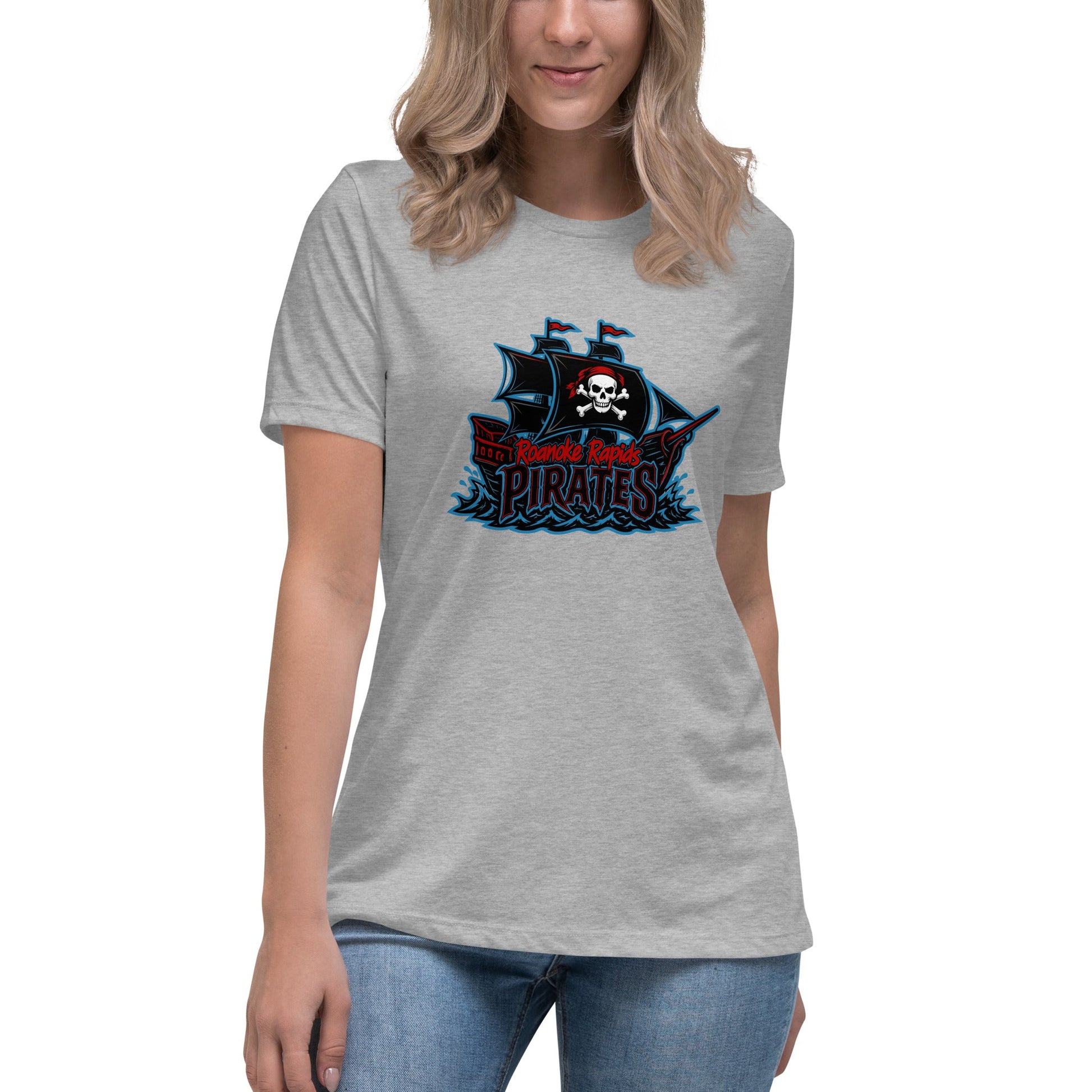Performance | Women's Relaxed T Shirt | Roanoke Rapids Pirates | Black Sail Battlers Logo