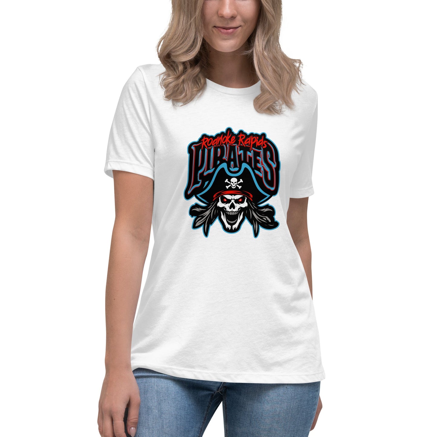 Performance | Women's Relaxed T Shirt | Roanoke Rapids Pirates | Reaver Captain Logo