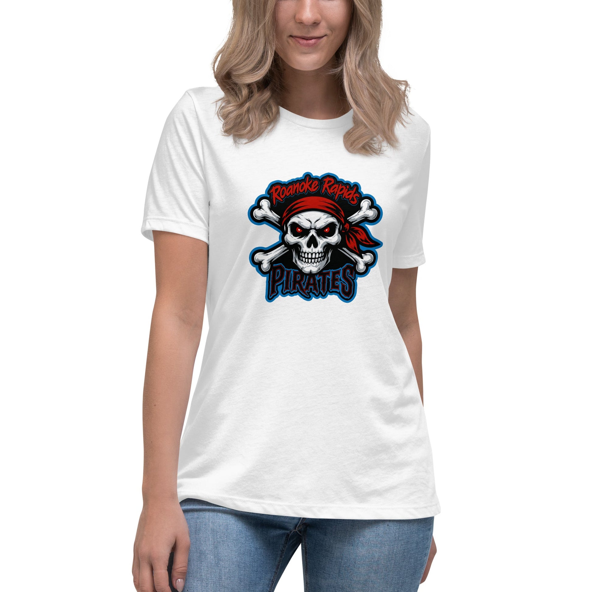 Performance | Women's Relaxed T Shirt | Roanoke Rapids Pirates | River Raiders Logo