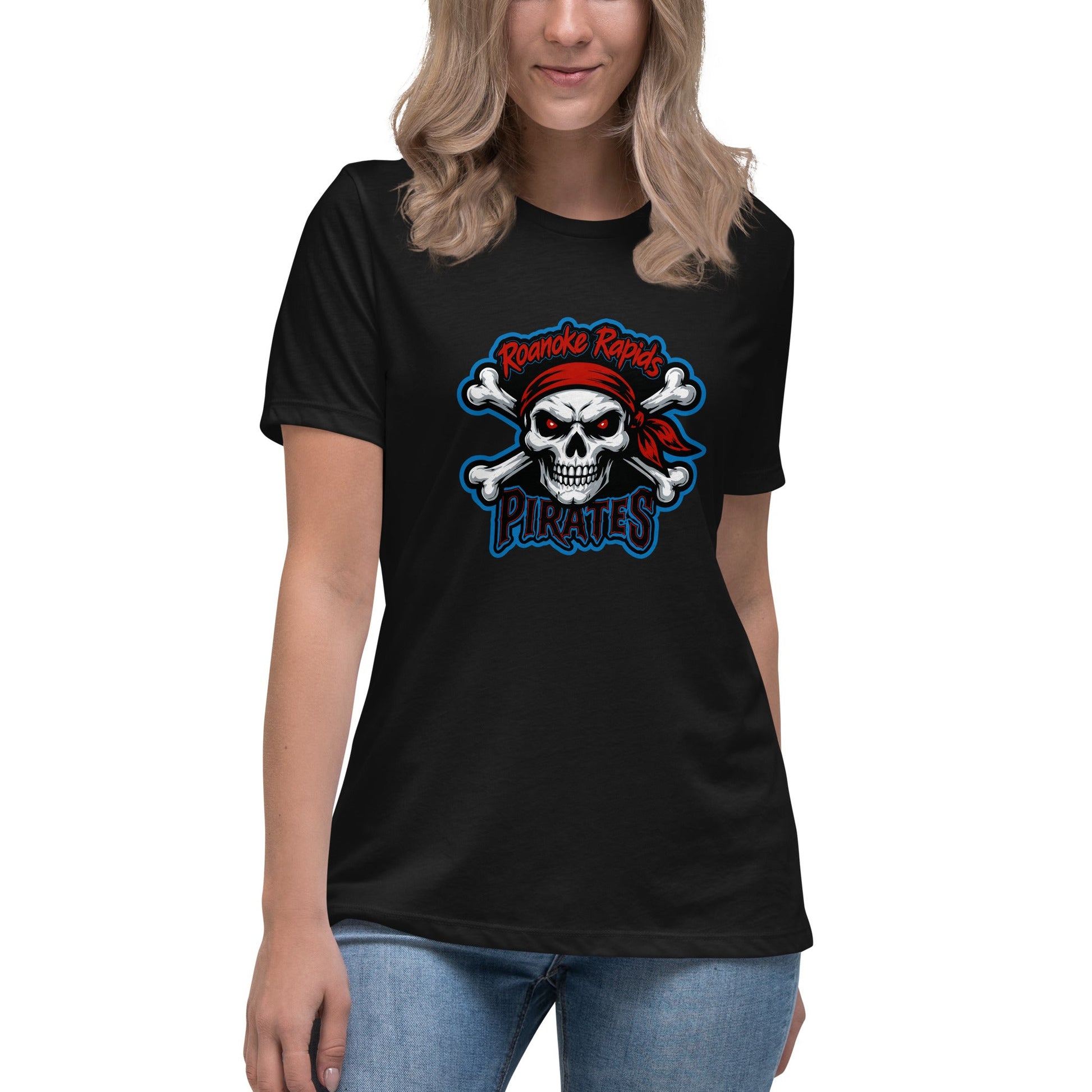 Performance | Women's Relaxed T Shirt | Roanoke Rapids Pirates | River Raiders Logo