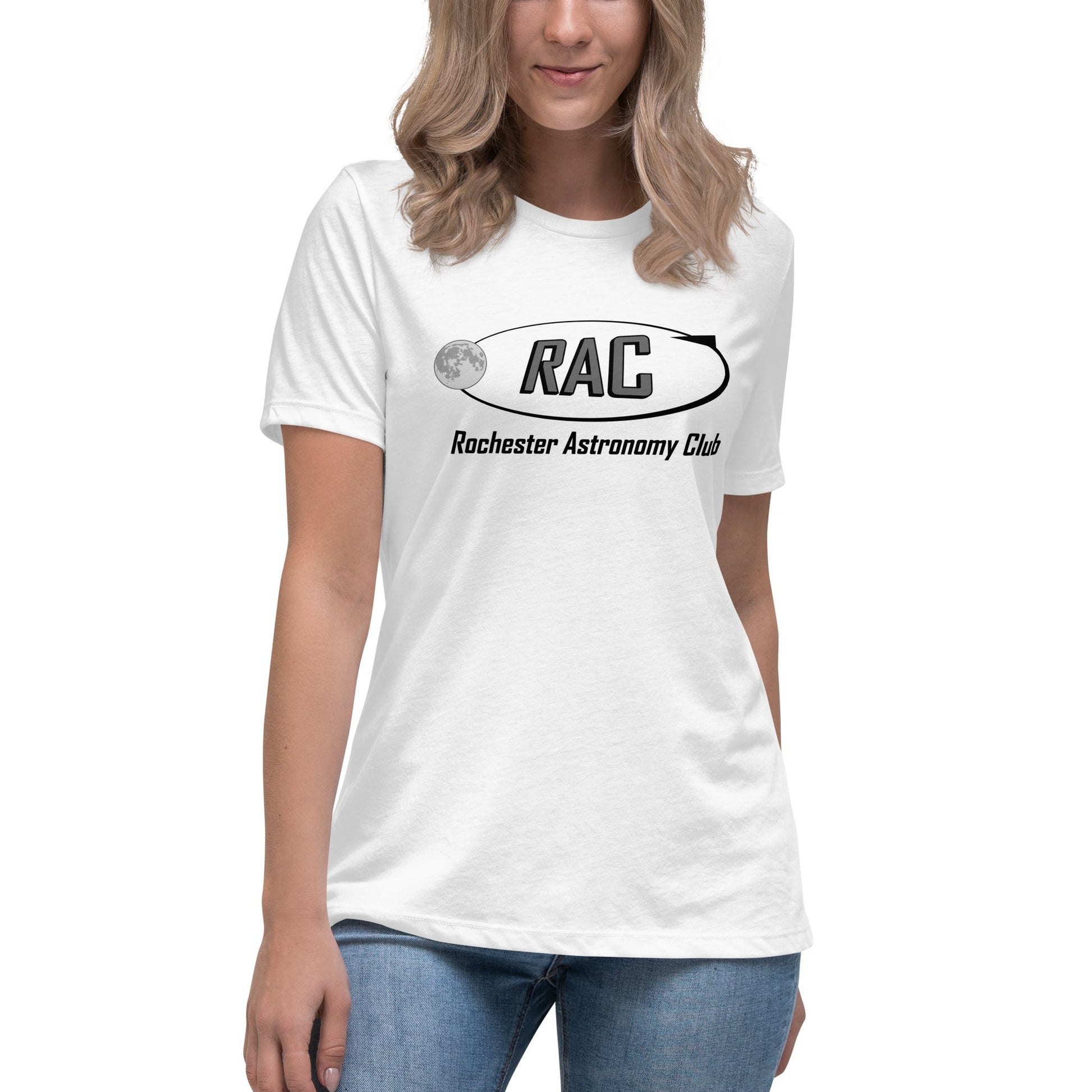Performance | Women's Relaxed T Shirt | Rochester Astronomy Club | Orbit Logo