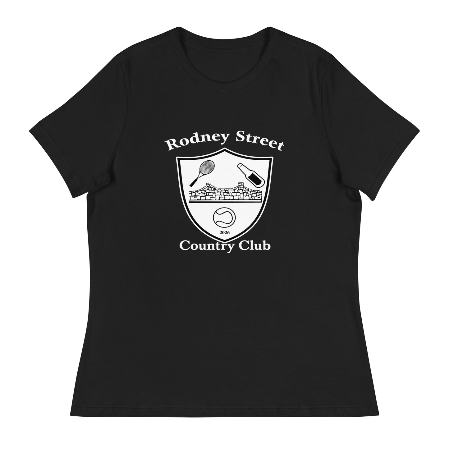 Performance | Women's Relaxed T Shirt | Rodney Street CC Tennis | Crest Logo