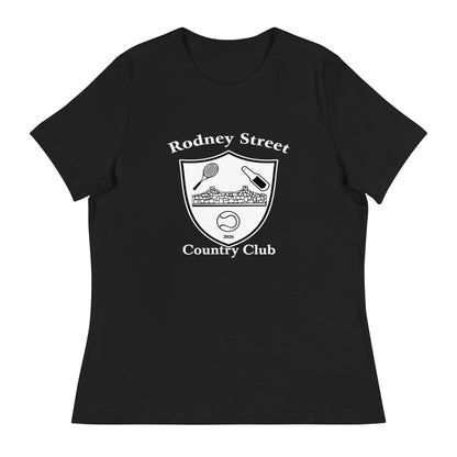 Performance | Women's Relaxed T Shirt | Rodney Street CC Tennis | Crest Logo