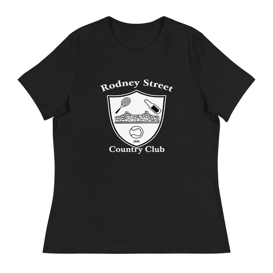 Performance | Women's Relaxed T Shirt | Rodney Street CC Tennis | Crest Logo