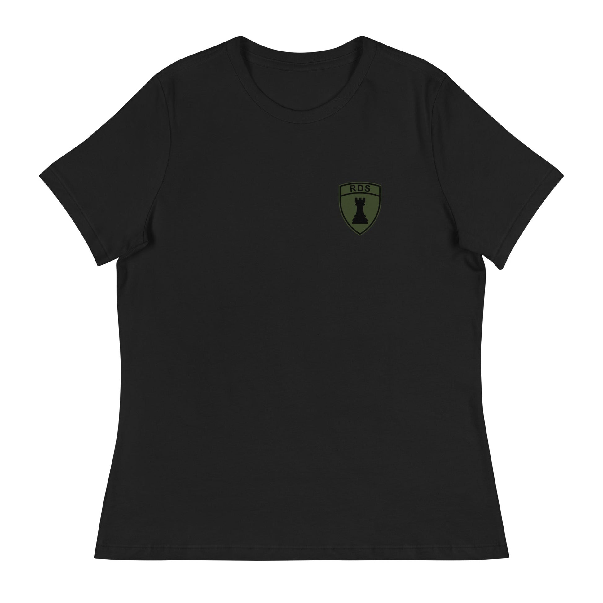 Performance | Women's Relaxed T Shirt | Rook Defense Solutions | Crest Logo